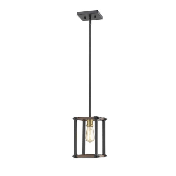 Z-Lite Kirkland 1 Light Mini Pendant, Rustic Mahogany 472MPS-RM - main